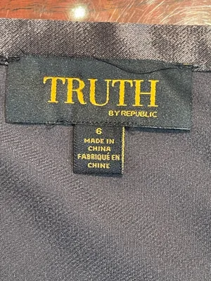 Truth by Republic Black Satin Viscose Maxi Slip Skirt Size 6 90s Minimalist Y2K thumbnail 8