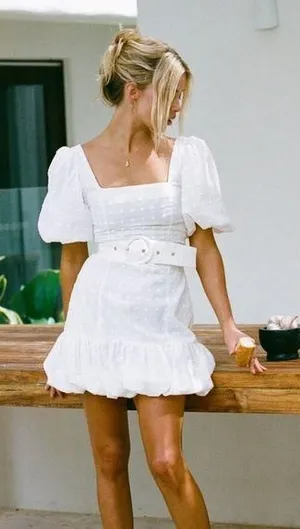 Sabo Skirt White July Dress size small 4 bride wedding bachelorette thumbnail 1