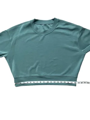 Lululemon Perfectly Oversized Crop Crew Softreme Sweatshirt Green Size 4 thumbnail 10