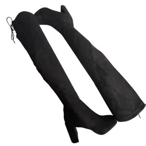 Chinese Laundry Black Suede Lace Up Back Chunky Heel Over The Knee Boots‎ Size 8 thumbnail 11