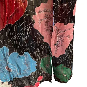 Anthropology Bl^nk London Bea Shimmer Duster Kimono Floral and Metallic Size S/M thumbnail 7