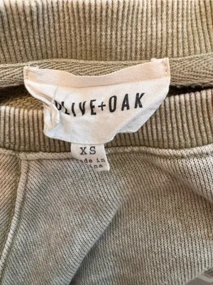 Olive & Oak Sage Olive Green Mineral Wash Crew Neck Short Sleeve Sweatshirt XS thumbnail 3