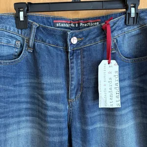 Standards And Practices Clarice Mid rise Bootcut‎ Plus Size 18 NWT Blue thumbnail 2
