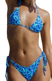 Bright Swimwear Blue Floral Bikini Set thumbnail 1