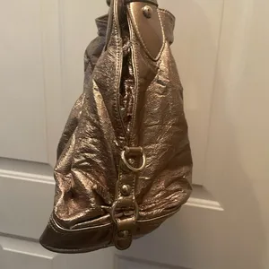 Metallic gold Nine West Women's Handbag y2k purse tote 2000s thumbnail 3