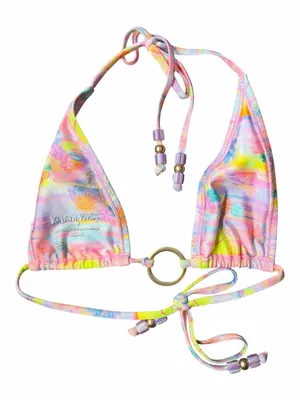 Kulani Kinis Sunset Universe Bikini Set XS O-Ring Halter Tie Side Pastel thumbnail 4