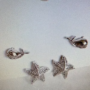 Antian Accessories™ Silver Starfish & Ocean Theme Earring Set (6 Pieces) thumbnail 5
