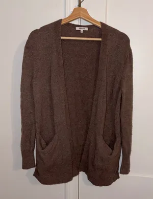 Madewell $110 Wool Alpaca Blend Woman’s XS Brown Open Front Cardigan Sweater thumbnail 1