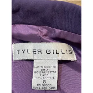 Tyler Gillis Suit Size 8 Purple Vintage 2‑Piece Sleeveless Dress and Blazer Set thumbnail 2