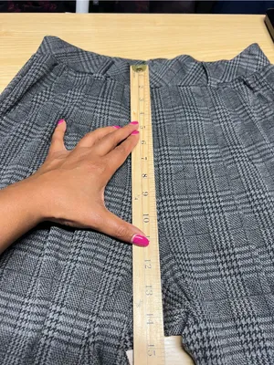 Halara High Rise Wide Leg Plaid Pants Gray Stretch Pull On Size M thumbnail 13
