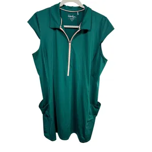 Walter Hagen P11 Golf Dress XXL NWT Forest Green Zip Polo Sporty Preppy Athletic thumbnail 2