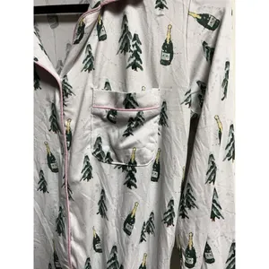 The Royal Standard Champagne Christmas‎ Tree Sleep Shirt Nightgown Small White thumbnail 4