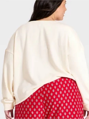 Universal Threads Cream Crewneck Sweatshirt with USA Appliqué NWT 4 thumbnail 3