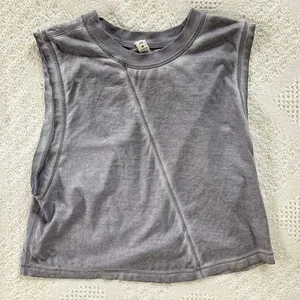 Lululemon Grey Cropped Tank Top thumbnail 1