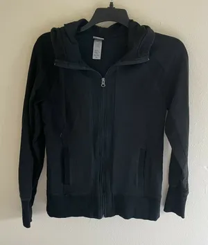 C9 by Champion Black Full Zip Hooded Track Jacket - Size Medium - Y2K Activewear thumbnail 1