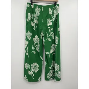 Women's Pants Marve Green Colette 30 Floral High Waist Crop Resort Kelly Bright thumbnail 6