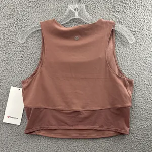 NWT Lululemon‎ Nulu and Mesh Yoga Tank Top Jewel Emboss Spiced Chai Women's 10 thumbnail 2