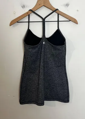 Lululemon - Power Pose Tank Heathered Black Athletic Workout Gyn Yoga Running Top thumbnail 5