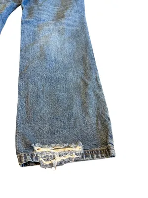 We The Free People Wide Leg Loose Fit Jeans Distressed Crvy Size 35 Women's thumbnail 12
