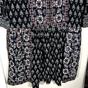 Anthropologie Vanessa Virginia Boho Mini Dress XS Embroidered Kaleidoscope thumbnail 4