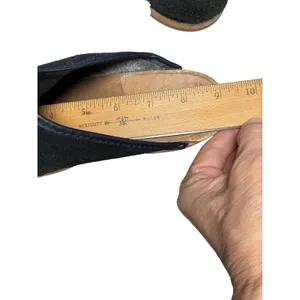 Holie Suede Wooden Clogs Black Slip On Mules Size 7 70s Boho Vintage thumbnail 13