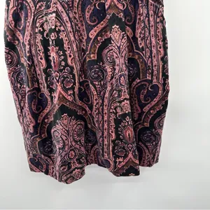 ASOS Black &‎ Pink Paisley Print Velvet Sleeveless Fit & Flare Mini Dress Sz 8 thumbnail 3