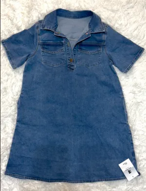 Imily Bela Casual Blue Denim Stretch Dress Women's Short Sleeve with Pockets. S thumbnail 2
