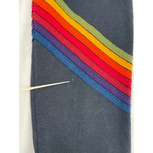 Aviator Nation 7 Stripe Sweatpants Rainbow Charcoal Dark Blue Gray Jogger Size S thumbnail 10