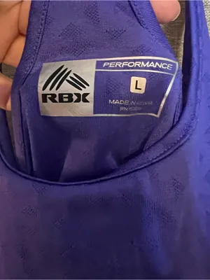 RBX Perfoemance Athletic Purple Geometric Print Racerback Tank Top Size Large thumbnail 7