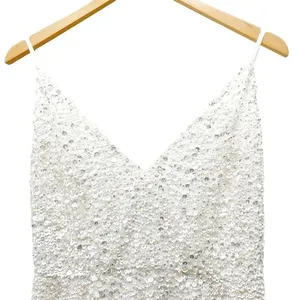 NWT ASOS Ivory Sequined Beaded Josie Backless Cami Maxi Wedding Dress Size 6 NEW thumbnail 9