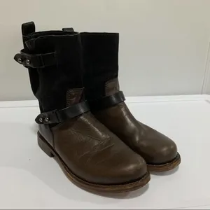 Rag and Bone two tone suede leather moto boots 37‎ thumbnail 2