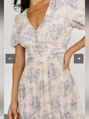 Nwt Baltic born Ardley Maxi Dress | Cream + Blue floral embroidered $148 fall thumbnail 2