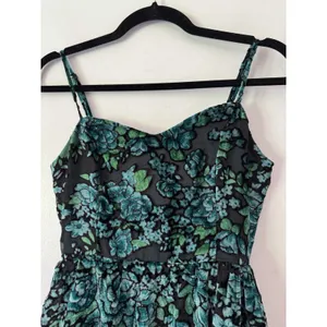 NWOT Lulus Green Black Minka Floral Burnout Velvet Maxi Dress Sweetheart Size XS thumbnail 5