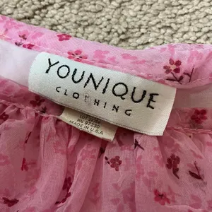 Younique Clothing Pastel Pink Floral Spaghetti‎ Strap Dress Coquette thumbnail 4
