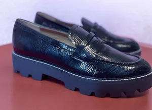 Franco Sarto Black Patent Leather Loafers, Women Shoe Size 9M thumbnail 1