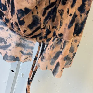 PrettyLittleThing Tan Black Abstract Print Cowl Neck Ruched Mini Dress US 10 thumbnail 5