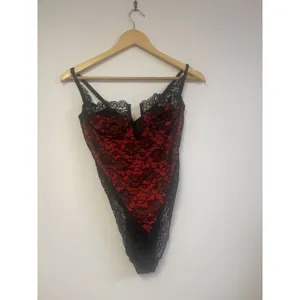 Vintage‎ 90s Victorias Secret Gold Label High Cut Bodysuit Whimsigoth Sheer Lace thumbnail 2