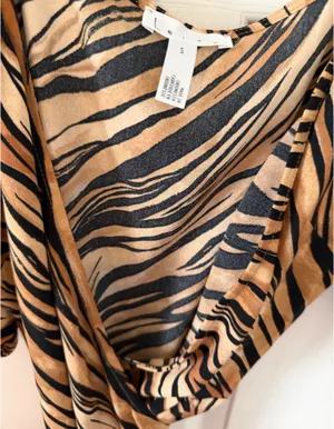 Animal print wrap dress Orange thumbnail 3