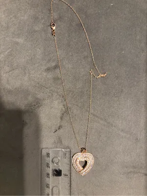 Rose Gold Plated Sterling Silver Baguette Cz Heart Necklace 18” thumbnail 8
