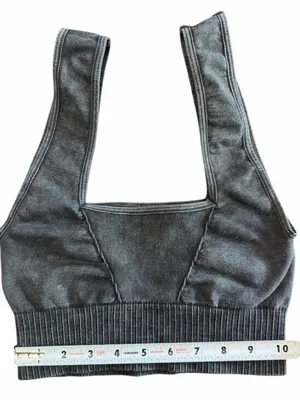 FP Movement Washed Black Good Karma Square Neck XS Washed Black Sports Bra NWOT thumbnail 4