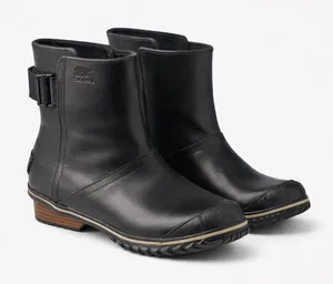 Sorel Slimpack Riding‎ Gloss Boots Women 8.5 Black Leather Waterproof NL2156-010 thumbnail 1
