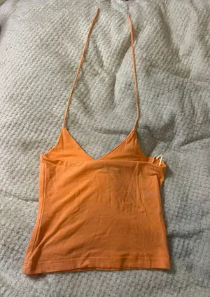 BP . Medium Neon Orange Spaghetti Strap Halter Top thumbnail 2