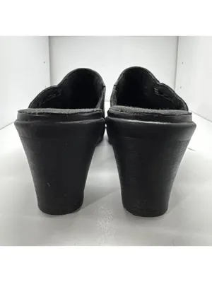 Clarks Black Leather Mule Clogs Slip On Comfort Shoes Women’s thumbnail 5