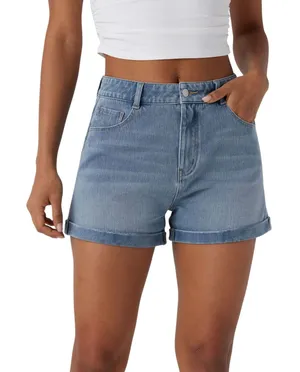 Halara Flex™ Mid Rise Zipper Pockets Denim Casual Shorts 3’' Medium thumbnail 1