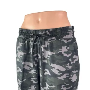 Fabletics Green Camo Camouflage High Waist Drawstring Trousers Joggers Pants L thumbnail 2