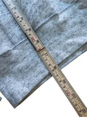Abercrombie & Fitch Gray Cropped Fleece Sweatshirt Womens M Retro Stripe Y2K Top thumbnail 11