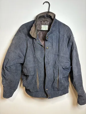 Ash Creek Trading Vintage Suede Leather Bomber Jacket with Oklahoma Seal Buttons thumbnail 1