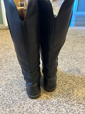 FRYE genuine leather tall black riding boots western ladies size 8.5 B Paige thumbnail 7
