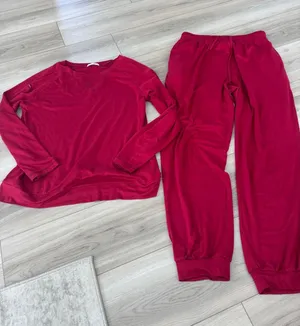 Ekouaer Womens Red Pajama Set Long Sleeve Top and Jogger Pants Size S thumbnail 1