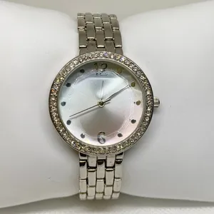 SilverTone tone women’s Quartz analog watch 32mm links bracelet size 7” running thumbnail 1